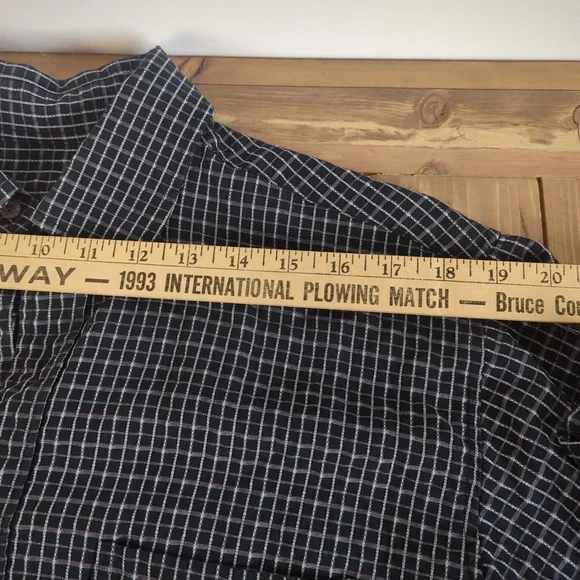 Bugatchi Uomo Men’s Black White Check Long Sleeve Button Down Shirt L - Picture 9 of 11